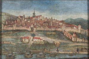 Perspective de la ville d’Agen vue du fauxbour du Pasage faite en MDCXLVIII [1648]